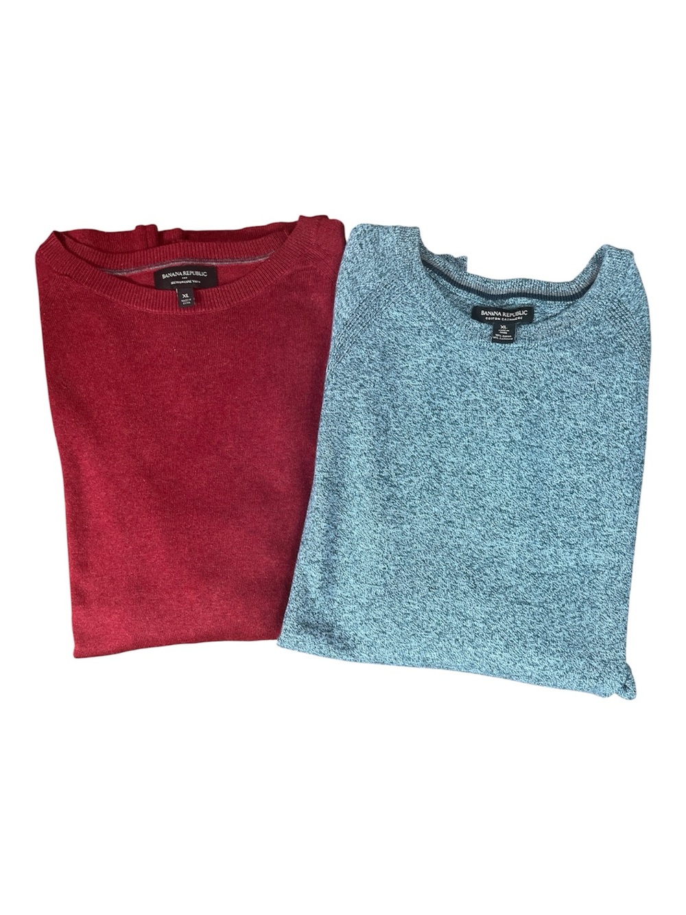 Lot of 2 Banana Republic Men's XL Sweaters Cashmere Silk Blend Crewneck EUC